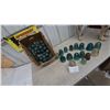Image 1 : Collection of Glass and Ceramic Insulators, Including Teal, Clear, and Brown Pieces