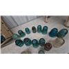 Image 4 : Collection of Glass and Ceramic Insulators, Including Teal, Clear, and Brown Pieces