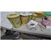 Image 6 : Kitchenware Lot: Pink Kettle, White Wire Basket, Blue Utensil Tray, Yellow Bowls