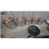 Image 2 : Vintage Copper Top Canister Set, Pyrex Bowls