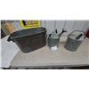 Image 1 : Galvanized Metal Tub, Watering Can