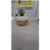Image 3 : Three Oil Lamps: Clear Glass and Pink Base, Floral Painted White, and Silver Tone and White