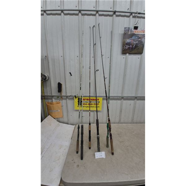 Assorted Fishing Rods: 6 Fishing Rods, Various Lengths and Styles