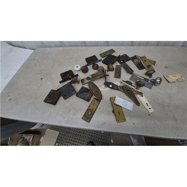 Assorted Antique and Vintage Door Hardware: Doorknobs, Escutcheons, Latches