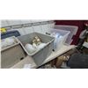 Image 12 : 3 storage tubs with lids of lamp parts and shades