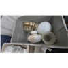 Image 3 : 3 storage tubs with lids of lamp parts and shades