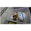 Image 4 : 3 storage tubs with lids of lamp parts and shades