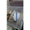 Image 5 : 3 storage tubs with lids of lamp parts and shades