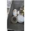 Image 8 : 3 storage tubs with lids of lamp parts and shades