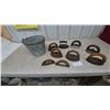 Image 1 : Collection of Antique Sad Irons and Galvanized Bucket