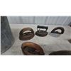 Image 3 : Collection of Antique Sad Irons and Galvanized Bucket