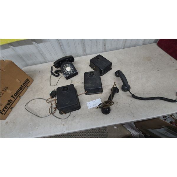 Vintage Rotary Telephones, Wall Boxes, and Handsets