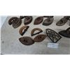Image 4 : Collection of Antique Sad Irons, Trivets, and Equality Prune crate