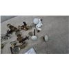 Image 2 : Assorted Glass and Ceramic Door Knobs, Spindles, and Backplates