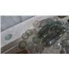Image 3 : Assorted Glass Jar Lids, Glass Jars, and Metal Lids, colored glass and clear. Porcelain under