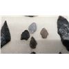 Image 13 : Collection of Prehistoric Artifacts, Arrowheads, Stone Tools, Points and Flakes in Wooden Display
