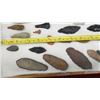 Image 2 : Collection of Prehistoric Artifacts, Arrowheads, Stone Tools, Points and Flakes in Wooden Display
