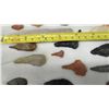 Image 4 : Collection of Prehistoric Artifacts, Arrowheads, Stone Tools, Points and Flakes in Wooden Display