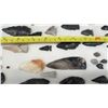 Image 7 : Collection of Prehistoric Artifacts, Arrowheads, Stone Tools, Points and Flakes in Wooden Display