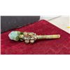 Image 4 : Handcrafted Folk Art Ceremonial Rattle Staff with Shrunken Head, Jingle Bells and Leaves, 13”