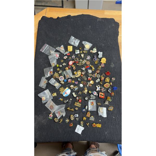 Large Assortment of Collectible Lapel Pins, Souvenir, Organizational