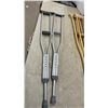 Image 2 : Two Pairs of Underarm Crutches, Wooden and Medline Adjustable Aluminum