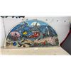 Image 1 : Hand-Painted on Drywall, Semi-Circular Undersea Mural by Joaoluis and Sammi, 2004, Cartoon Marine