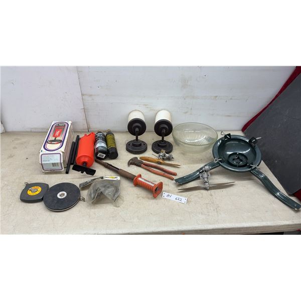 Double Quick Hand Pump, Tape Measures, Light Fixtures