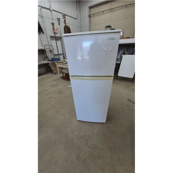 Danby Designer Top-Freezer Compact Refrigerator, White, Two-Door, 59”×24”×24”