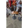 Image 2 : Three Industrial Style Swivel Bar Stools with Wood Seats and Metal Frames