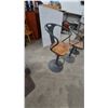 Image 3 : Three Industrial Style Swivel Bar Stools with Wood Seats and Metal Frames