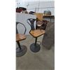 Image 5 : Three Industrial Style Swivel Bar Stools with Wood Seats and Metal Frames