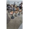 Image 6 : Three Industrial Style Swivel Bar Stools with Wood Seats and Metal Frames