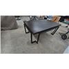 Image 4 : Dark Wood and Metal Coffee Table and Nesting Table, 20”×28”×48”