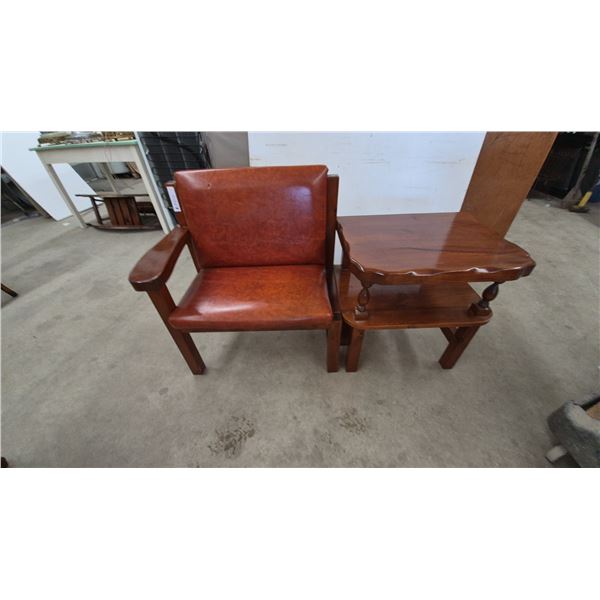 Mid-Century Modern Telephone Stand and Chair Combo