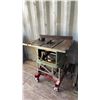 Image 1 : Table Saw, Blade, Fence, Miter Gauge, and Rolling Stand