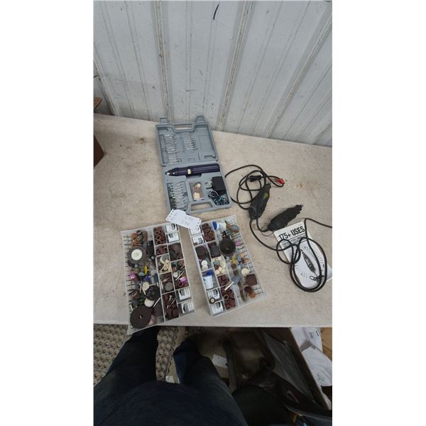 Dremel Rotary Tools, Cordless Rotary Tool Kit, and 2 Organizers of Rotary Bits and Accessories
