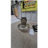 Image 7 : Three Antique Oil Lamps: Frosted Glass and Brass Lamp with Figural Base, and Two Metal Lamps