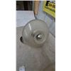 Image 3 : Two Vintage Ceiling Light Fixtures: One Hanging and One Flush Mount, Both with Frosted Glass Shades