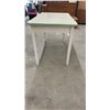 Image 3 : Vintage 1930s-1950s Enamel Top Kitchen Utility Table with Mint Green Trim and Divided Drawer