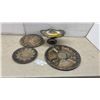 Image 1 : Silver-Plated Serving Ware Including Footed Compote, Pierced Trays, and Segmented Platter