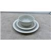 Image 7 : Off-White Ceramic Dinnerware Set With Crazed Glaze, Plates and Bowls, 21 Pieces