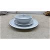 Image 6 : New White Crackle Glaze Ceramic Dinnerware Set Including Plates, Side Plates, and Bowls, 20 Pieces