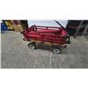 Image 1 : Millside Red Folding Wagon with Steering Handle all season wheels and interchangeable skis