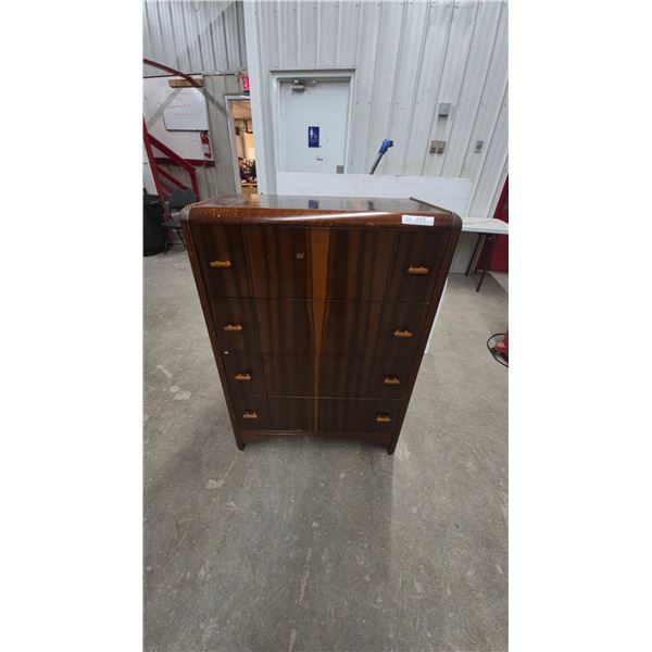 Art Deco Style Chest of Drawers with 5 Drawers and Wood Pulls. 45”×32”×18”
