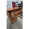 Image 5 : Vintage Wood 5-Drawer Chest of Drawers with Orange Pulls 49” x30”×18”