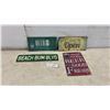 Image 1 : Four Metal Modern Novelty Signs, Largest, 12 × 8”
