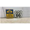 Image 1 : Two Modern Metal Signs, Chevrolet Truck Parking Only and Route 66 Signs, Largest 12 × 9”