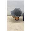 Image 3 : Grey Wool Felt Tyrolean Alpine Hat with Red Feather Embellishment and Navy Gift Box