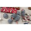 Image 7 : Vintage NOMA Bubble-Lites Christmas Lights, Glass Ornaments, Pinecones and Noel Candle Holders